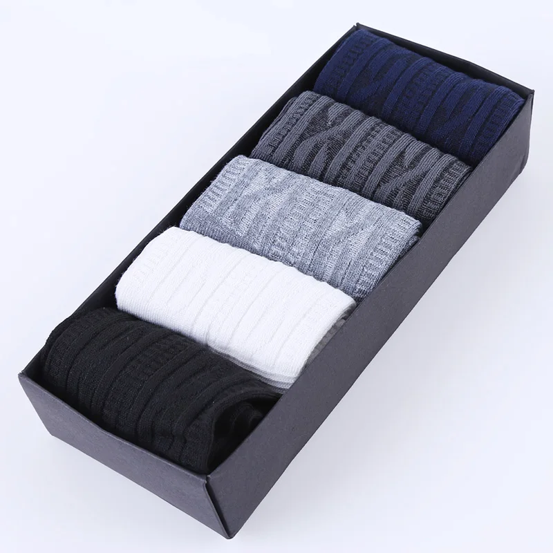

5 Pairs Big Size Casual Men's Business Socks Crew Autumn Winter Socks For Men Meias Homens