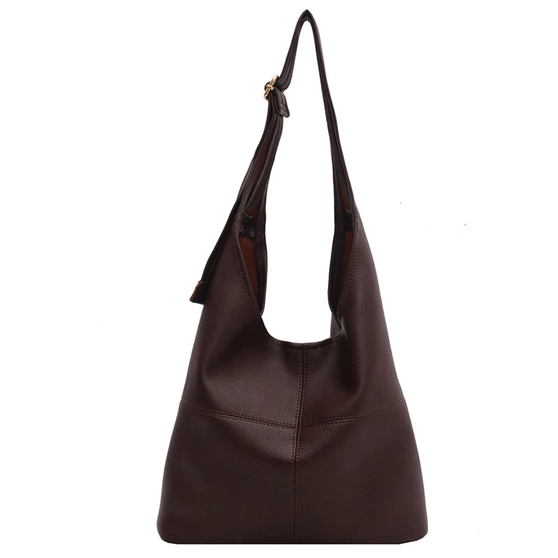 

Retro Large Capacity Women Bag 2020 New Soft PU Leather Leisure Versatile Shoulder Bag High Quality Bucket Bag