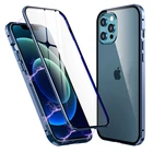 Полностью магнитный металлический чехол для телефона Apple iPhone 12, 11 Pro, XR, XS Max, 7, 8 Plus, бампер HD, двухсторонний чехол из закаленного стекла, 360
