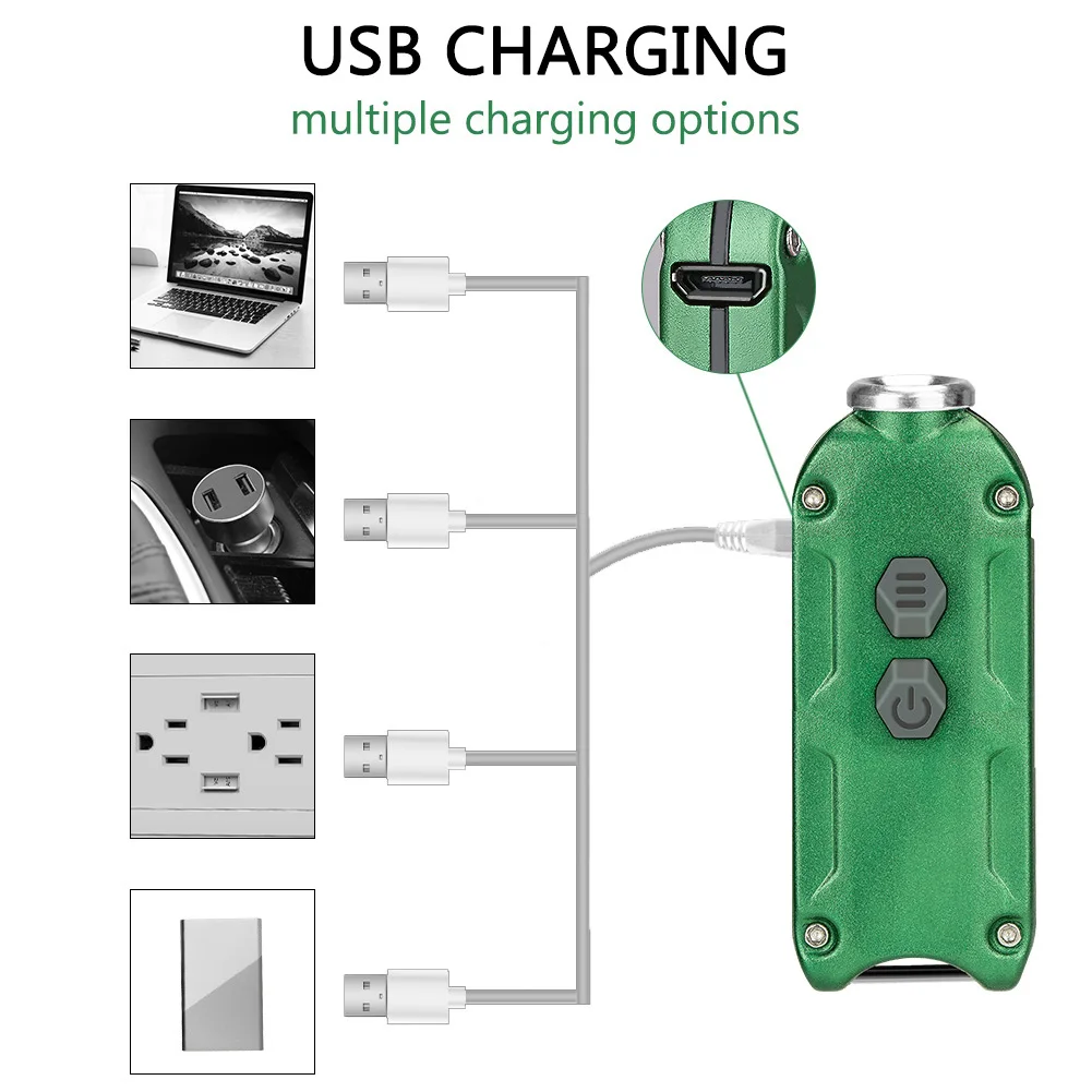 Маленький карманный мини фонарик с двойным переключателем Белый светодиодный