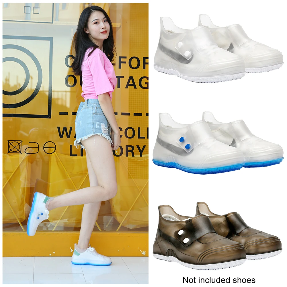 Непромокаемая обувь плотные детские прозрачные износостойкие Чехлы для обуви