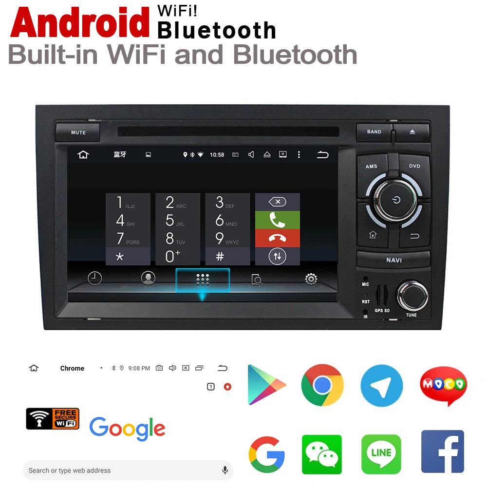 HD IPS экран DSP стерео Android 8 0 автомобильный DVD GPS Navi карта для Audi A4 RS4 8E 8H 2002 ~ 2008 MMI 2 DIN