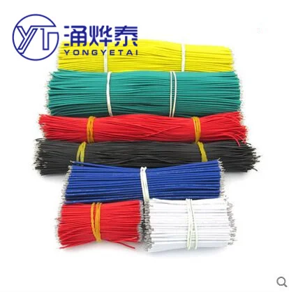 

YYT 100pcs/bag wire electronic wire double-head tin plating red black blue green yellow 50MM/100MM/150MM