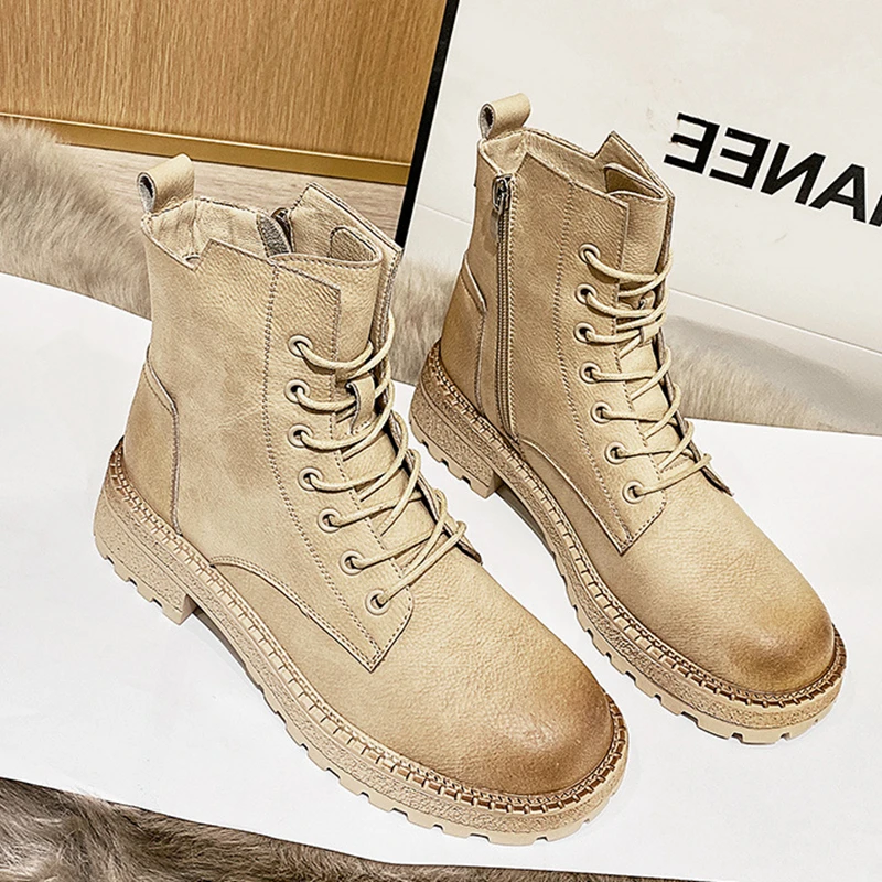

Leather short boots women's autumn 2021 new British fan boots thick-soled riding boots wild net red women's single boots