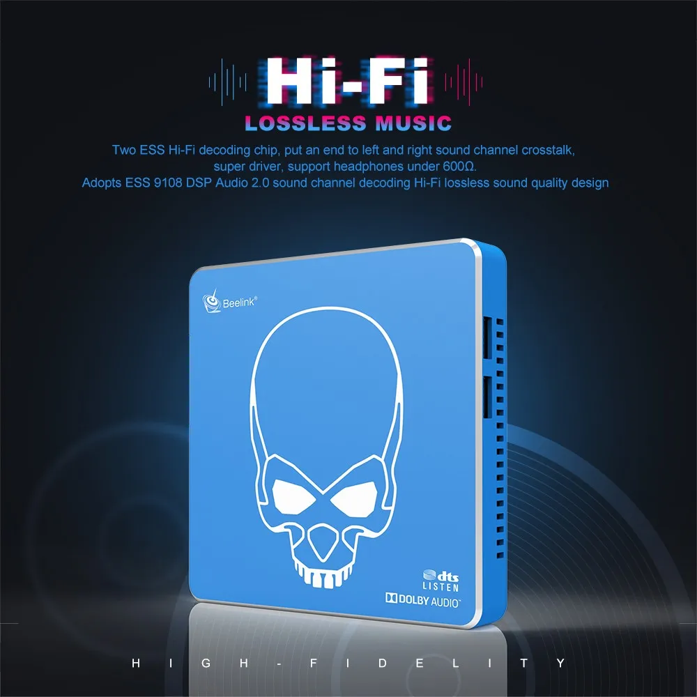 ТВ-приставка Beelink GT-King Pro звук без потерь Звук Hi-Fi Dolby Dts разговор Amlogic Android 9 0 4 ГБ 64