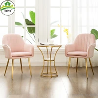 2pcslot nordic iron luxury dining chair nail makeup chair coffee tea chair with cushion home study bedroom living room armchair