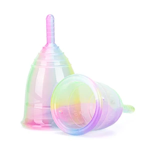 12 шт Медицинские силиконовые менструальные чаши красочные менструальные чаши женственная гигиена Copa менструальные дамские чаши период чаши для женщин