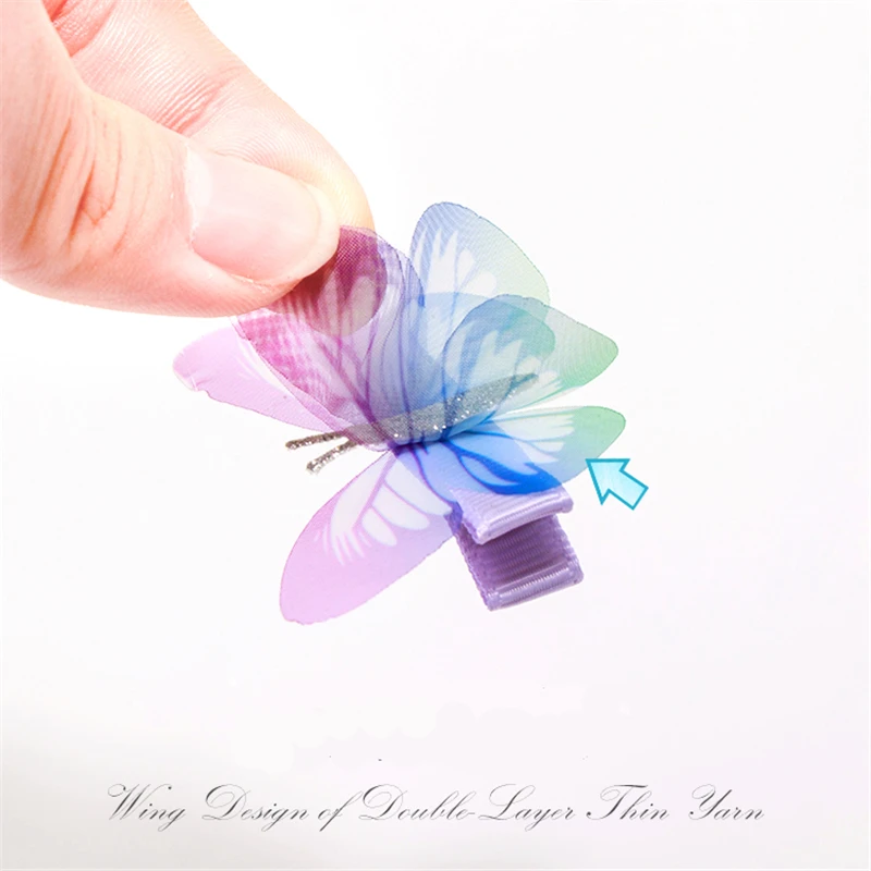 Тонкие пряжа крылья бабочка заколки для волос маленьких девочек детей Свадебная
