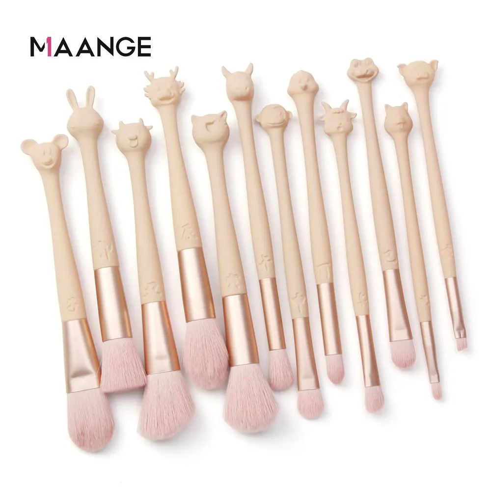 MAANGE 12 шт. набор кистей для макияжа с сумкой чехол милый тонального крема век
