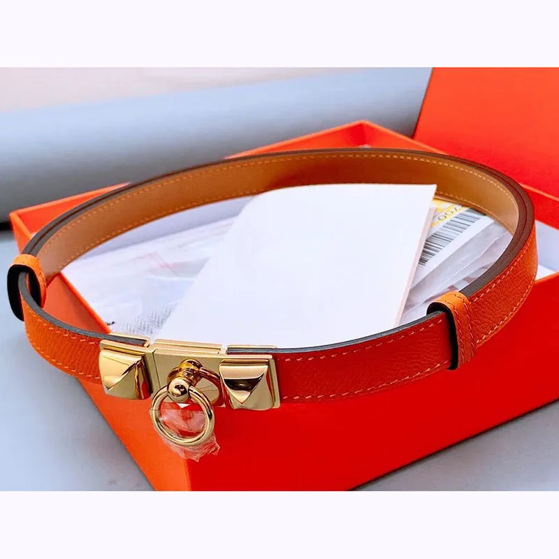 

2021 fashion Belt gold color stainless steel cowskin real leather belt for women free shipping 18mm