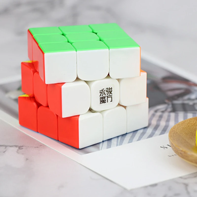 YJ YuLong 2 м 3x3x3 Магнитный магический куб без наклеек черный пазл игрушка для