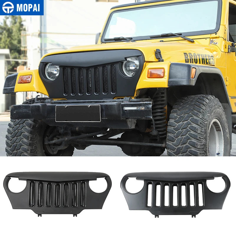 MOPAI гоночные грили для Jeep Wrangler TJ автомобиля Передняя решетка решетки для Jeep для Wrangler TJ 1997-2006 автомобильные аксессуары