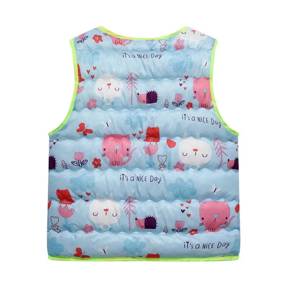 Toddler Kids Baby Girls Boys Sleeveless Print Cartoon Warm Waistcoat Cute Jacket Colorful Autumn Fashion Tops For 2-7T Kids