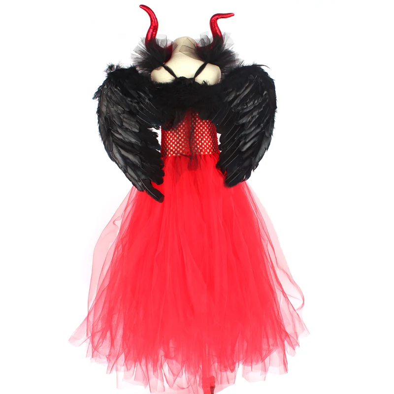 Детская одежда на Хэллоуин малефисентная королева зла платье-пачка для девочек