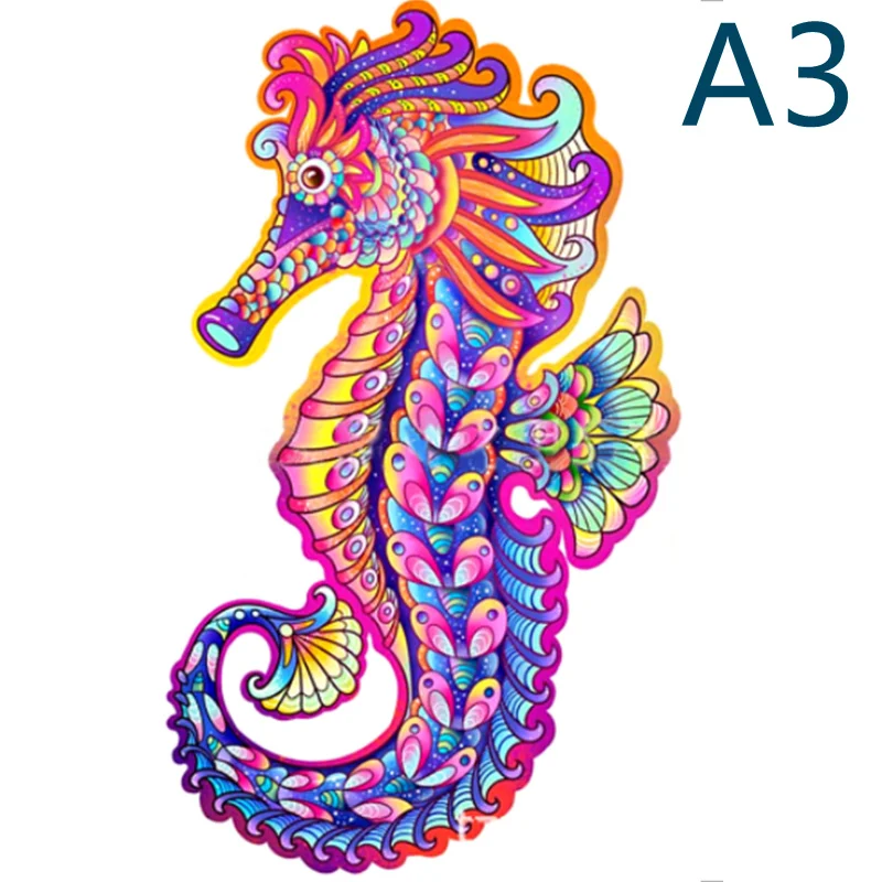

Christmas Gifts Top Quality 3D Jigsaw Wooden Puzzles Each Piece Is Animal Shaped Card Adults Family Puzzle Game Home Decoration