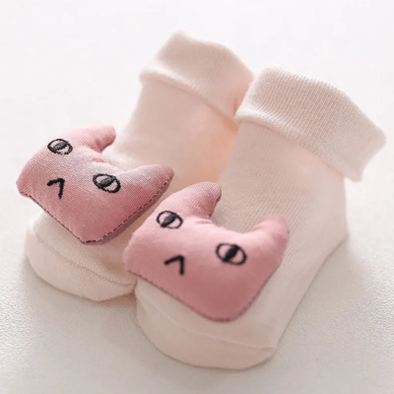 Baby Socks Rubber Non-slip Floor Cartoon Kids Cotton With Bells Newborn Girls Boys Soft Cute Boots 0-18 Months |