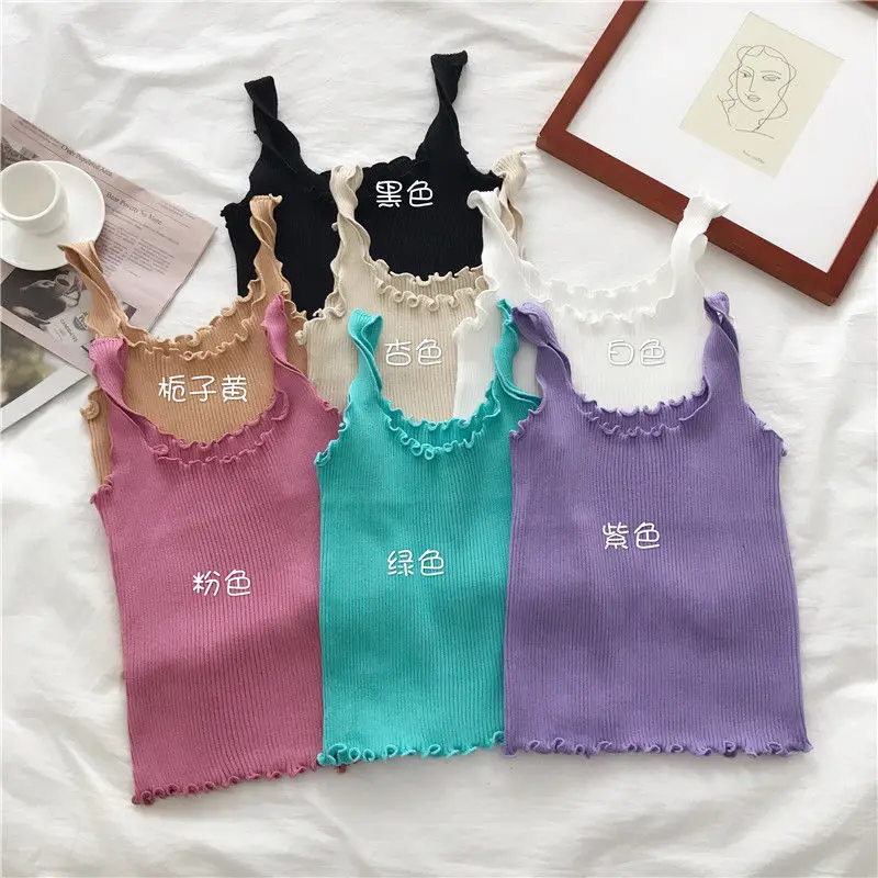 

Women Corset Tops Vest Women's Short Summer Knitted Camisole Top Tank Camis Crop Top For Women