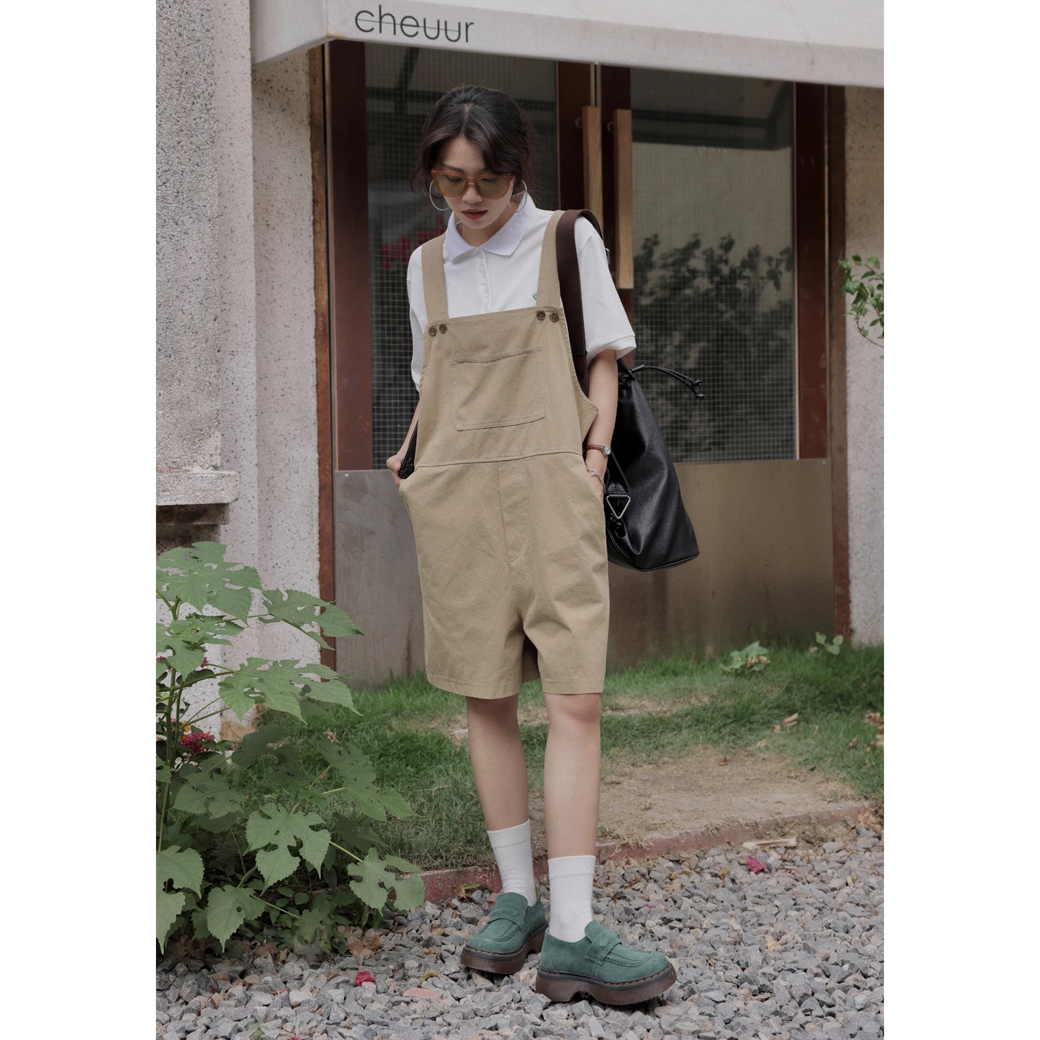 

Тонкие Свободные повседневные шорты OYANXI с широкими штанинами, женские летние шорты, новинка 2021, цельнокроеные рабочие брюки из пяти частей