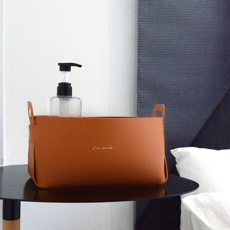 

Leather Desktop Large Storage Box Living Room Bedroom Sundries key Plate Decoration Dice Tray Coins PU Folding Storage Wholesale