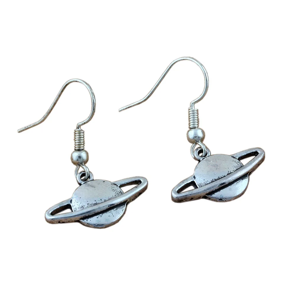 

20pair Zinc Alloy Metal *CUTE PLANET SATURN * Charms Earrings With Fish Hook Ear Wire A-0802e