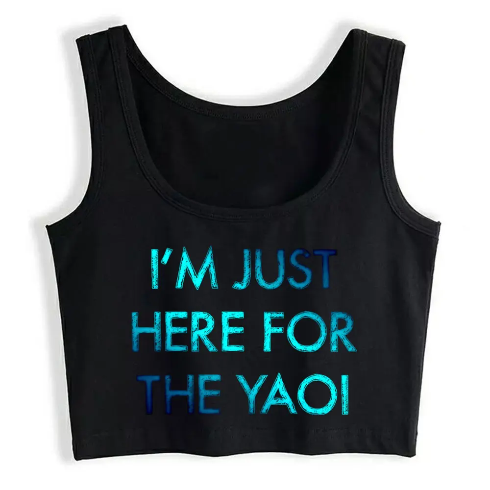 

Boho Crop Top Here For The Yaoi Casual Vintage Cotton Y2k Tops Womens Tops blusas mujer de moda 2021 verano Gym Tank Top Women