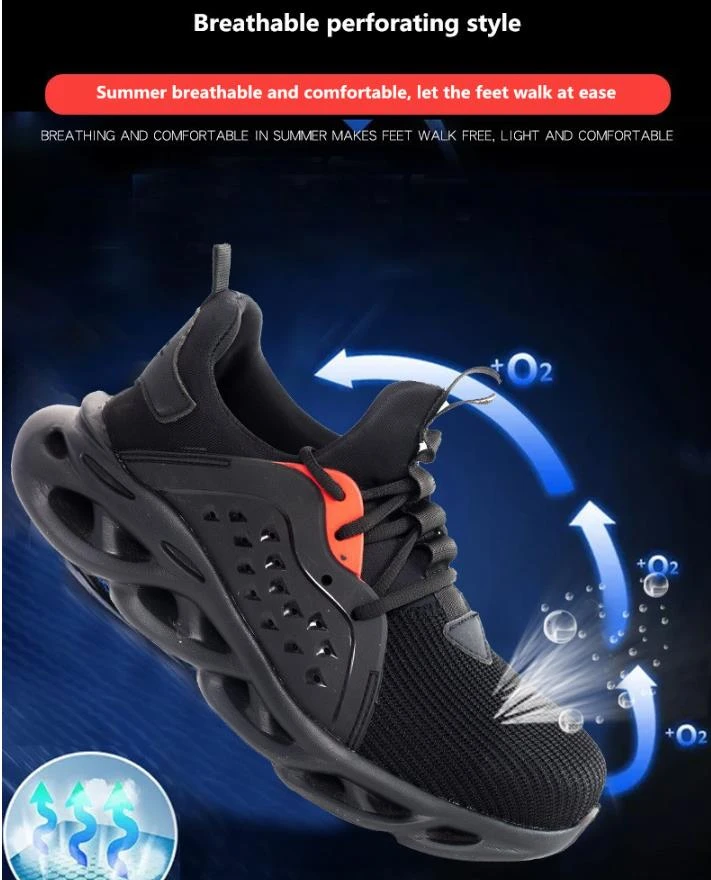 

Breathable Men Safety Shoe Boots With Steel Toe Cap Casual Men Boot Work Indestructible Shoe Puncture-Proof Work Sneakers