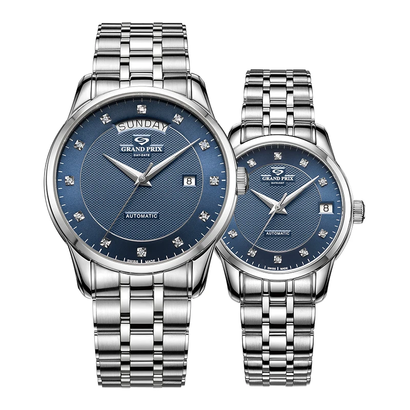 Мужские и женские часы GRAND PRIX водонепроницаемые механические наручные