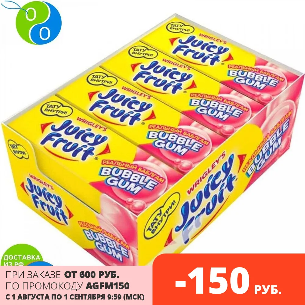 Juicy Fruit жевательная резинка Реальный Бабл-Гам 24 шт 13.8 гр | Продукты