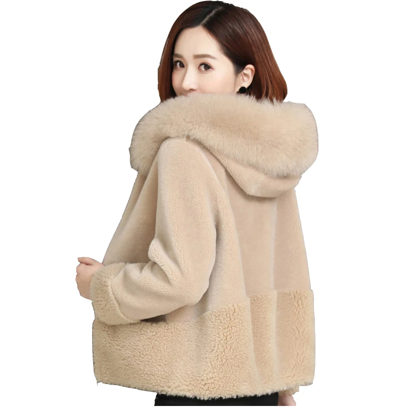 Новое пальто из гранул и бархата для стрижки овечьей шерсти Женская куртка с