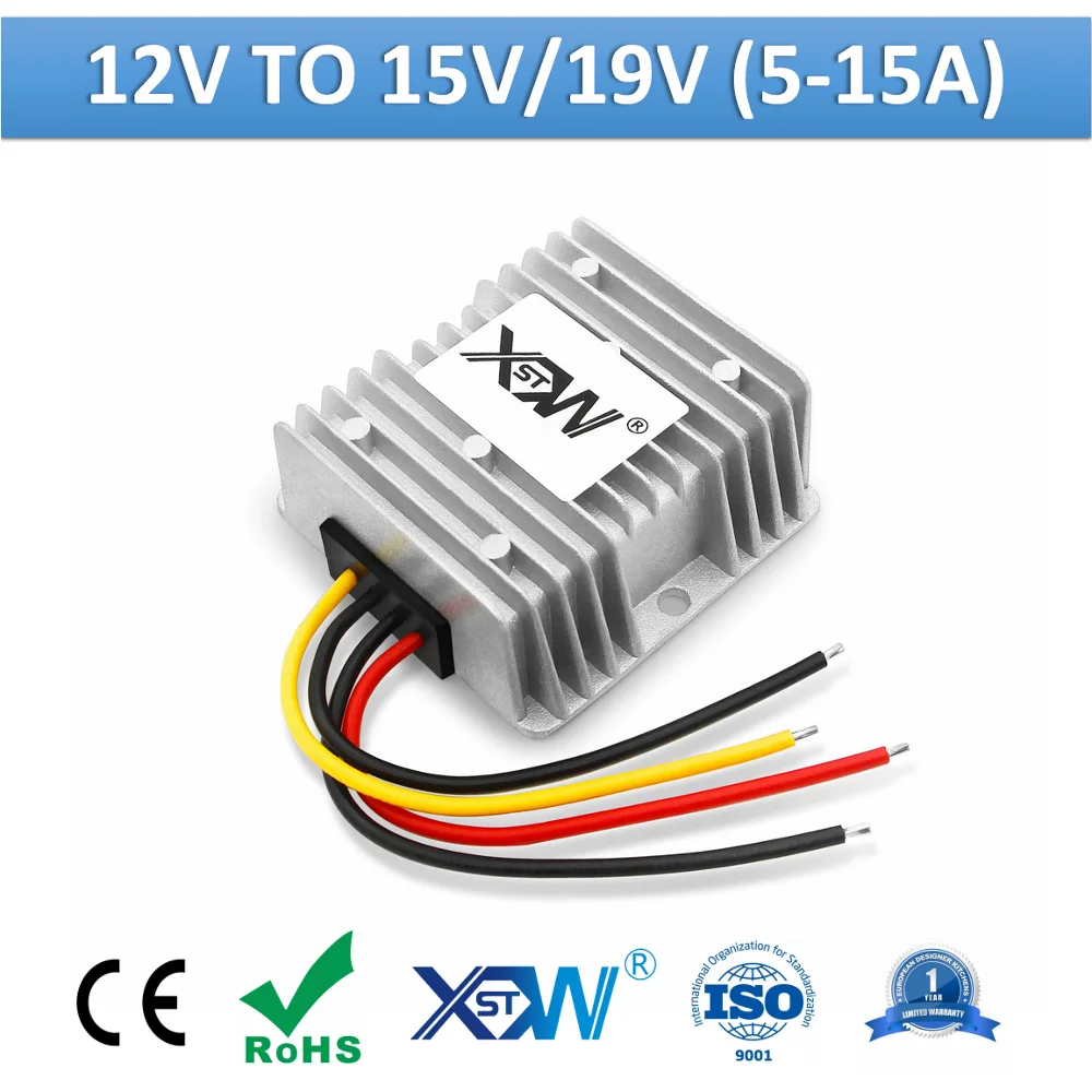 Водонепроницаемый повышающий преобразователь напряжения, из алюминия, 12 В постоянного тока в 15 в 19 в 5A 6A 8A 10A 15A IP67, 15 19 в, регулятор напряжения