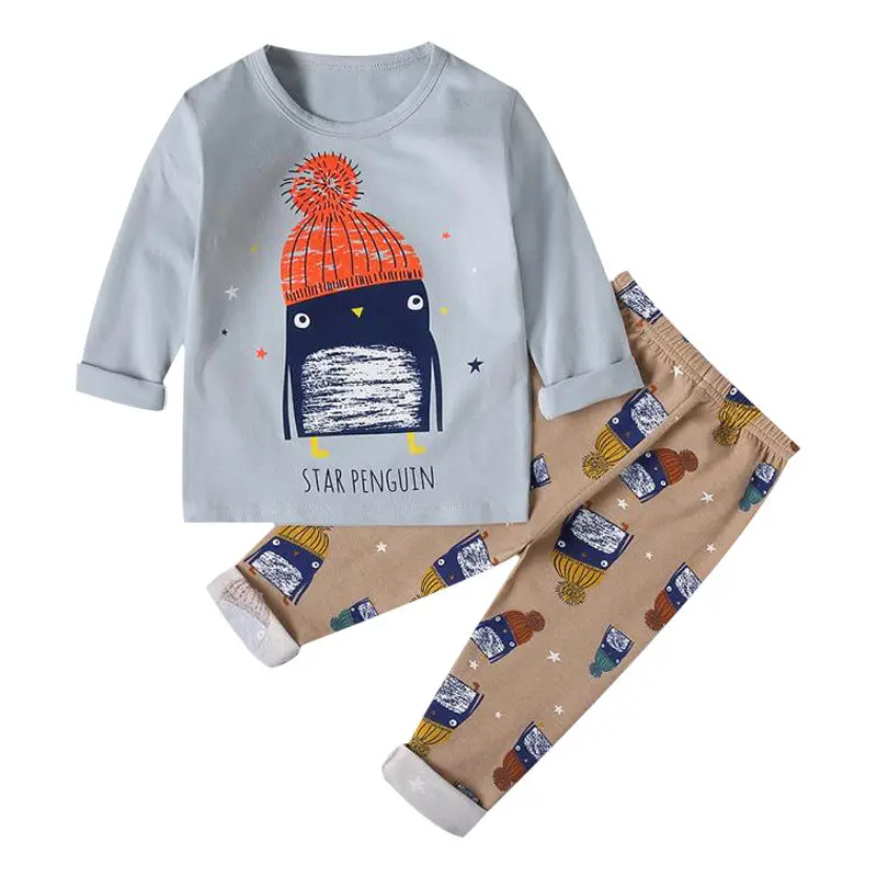 penguin SAILEROAD/детский пижамный комплект с единорогом, пижамы для девочек, хлопковые детские пижамы, одежда для сна для мальчиков, Детская Пижама, ночная одежда, костюмы - Цвет: penguin
