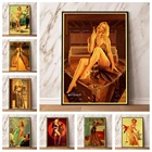 Домашняя настенная живопись, Европейская и американская сексуальная девушка, обнаженное искусство, украшение в стиле ретро, плакат, материал холста o18