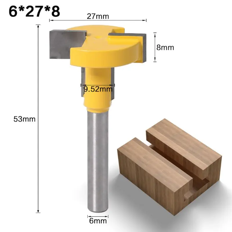 

6mm Shank T-Slot T-Track Slotting Router Bit for Woodworking Chisel Cutter Tool