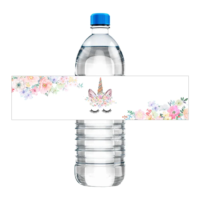 30pcs Unicorn Party Decor Label Stickers Water Bottle Labels Customized Personalized Birthday Baby Shower Baptism Sticker - купить по
