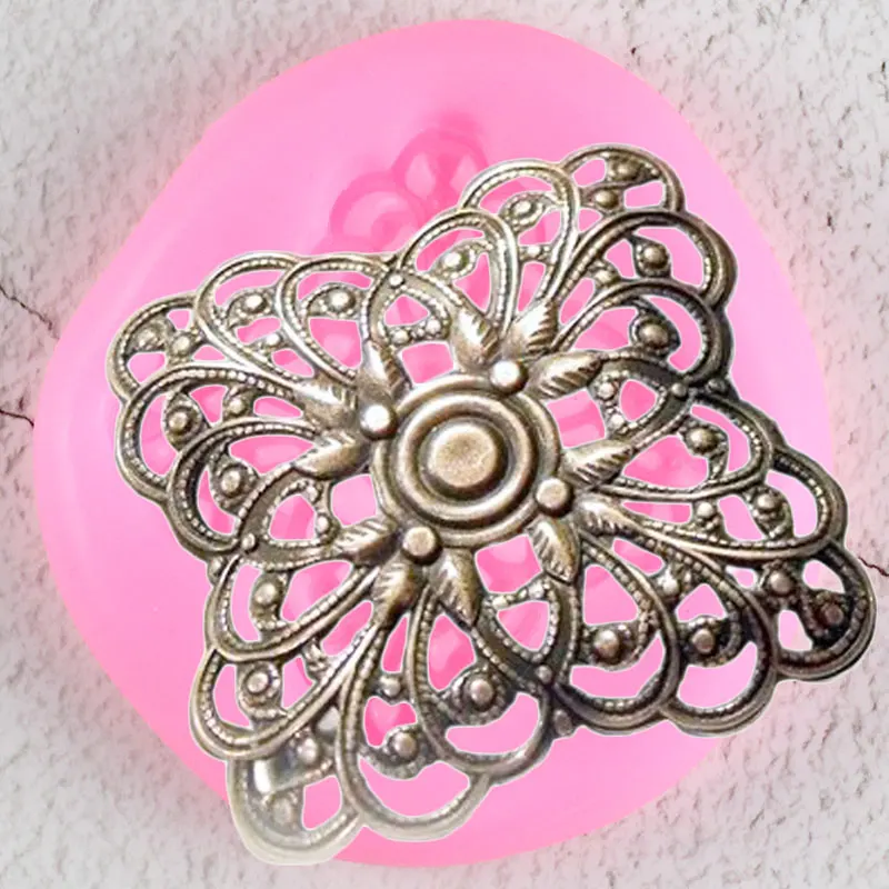 Винтаж кнопки кружева силиконовые формы DIY рельеф Топпинг для кексов инструменты