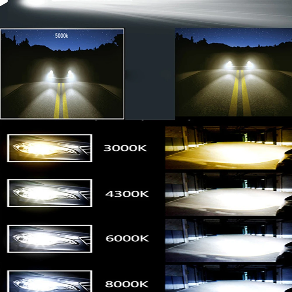 Универсальный светодиодный автомобилей головной светильник лампы H4 H7 H11 3000K 6000 К