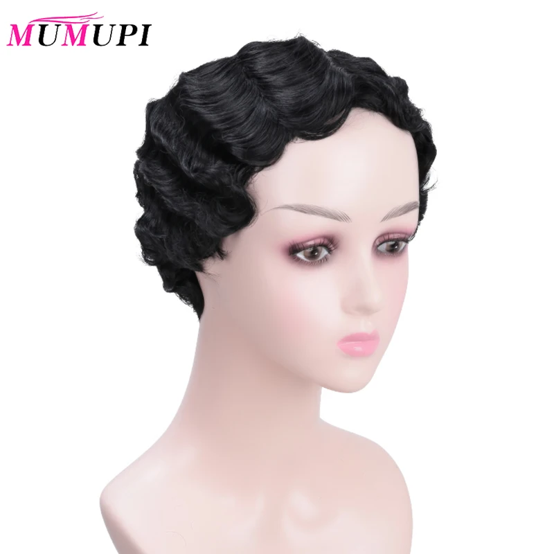 MUMUPI парик короткие волнистые парики для женщин черный блонд красный