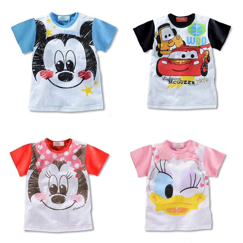 2021 г. Новая летняя детская футболка с модным принтом короткими рукавами и круглым