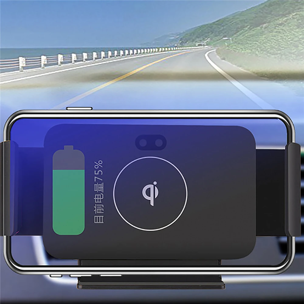 

Автомобильное зарядное устройство Qi с автоматическим зажимом, беспроводное быстрое зарядное устройство с присоской, подставка для Samsung Galaxy...