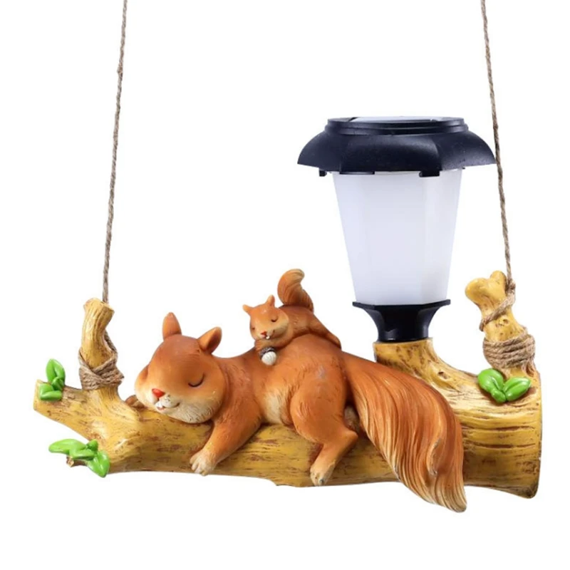 

Solar Powered Squirrel Sloth LED Hanging Light Resin Crafts Sculpture Lawn Lamp Outdoor Garden Decoration