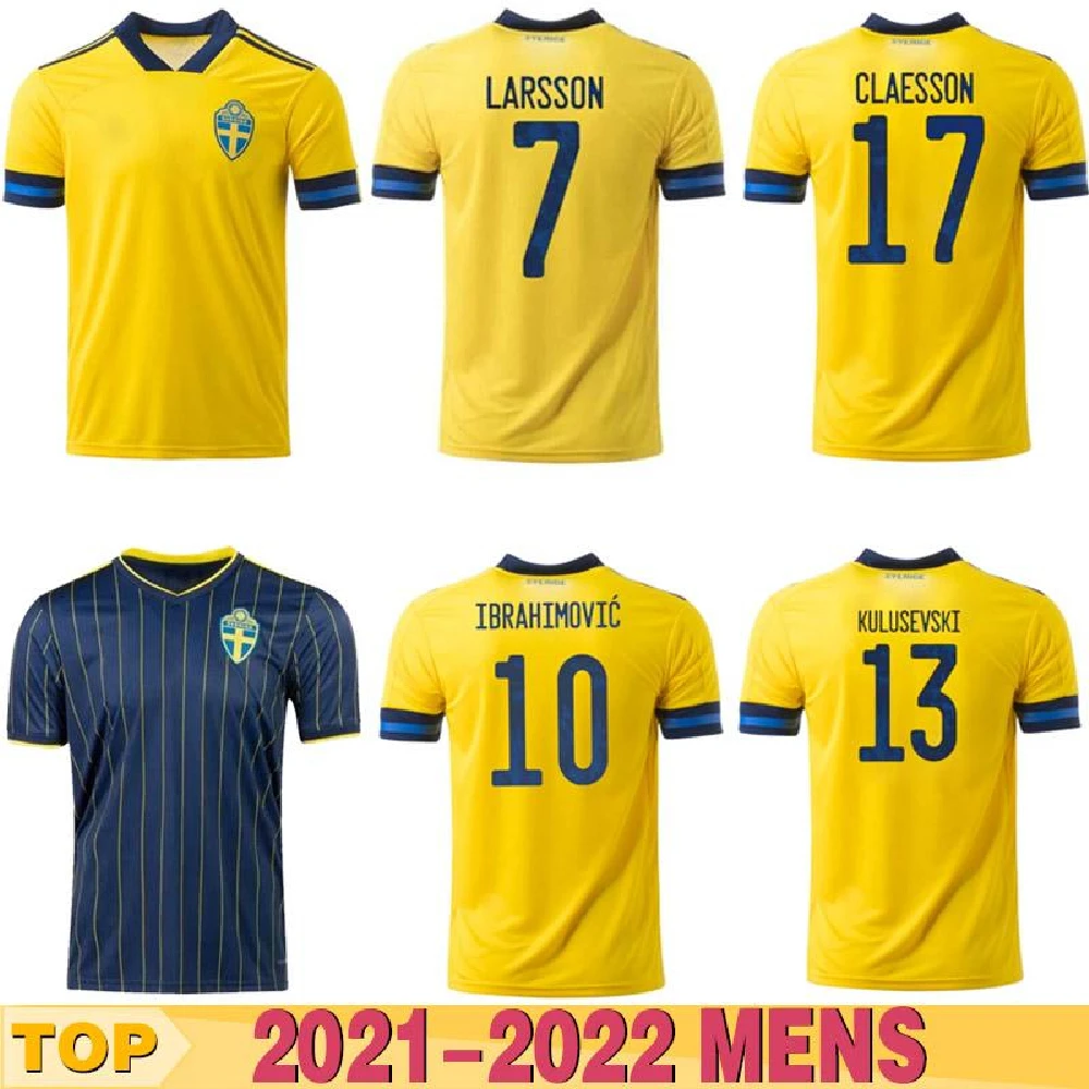 Мужская футбольная майка из Швеции 2021 футболка для футбола 21 22 IBRAHIMOVIC KULUSEVSKI BERG
