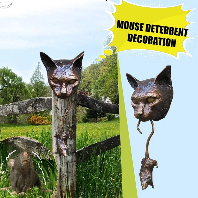 

Resin Cat Catch Mouse Door Knocker Cat Door Knocker with Swinging Mouse Front Door Decor Handmade Doorknobs for Cat Love