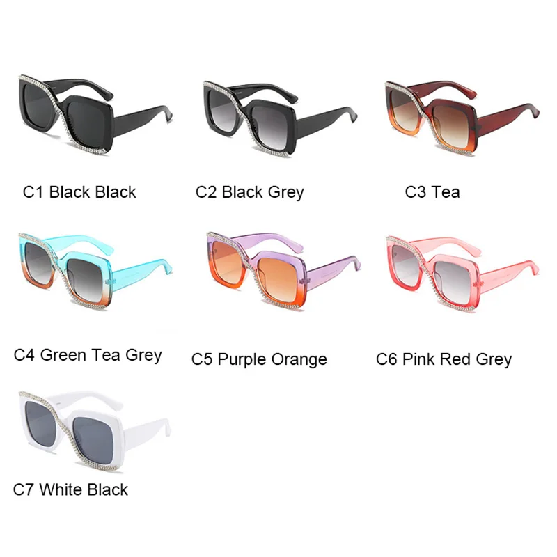 

Luxury Rhinestone Sunglasses Women Brande Designer Sun Glasses Fashion Retro Glasses Vintage Shades for Female Uv400