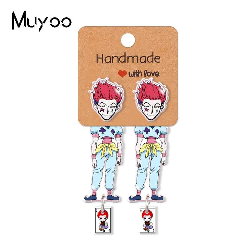 2021 New Anime Hunter X GON Killua Epoxys Acrylic Earrings Handcraft Stud | Украшения и аксессуары