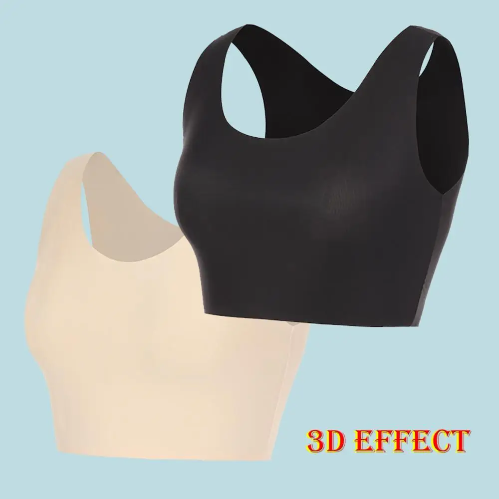 Беспроводной бюстгальтер с подушечками без рукавов укороченный Топ для женщин