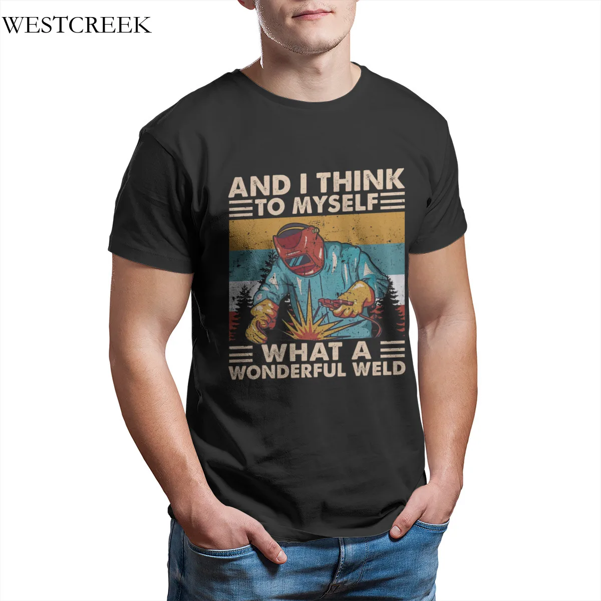 

Wholesale Men's T-Shirt And I Think To Myself What A Wonderful Weld T-Shirts Essentials Vintage Funny Tshirts 33210