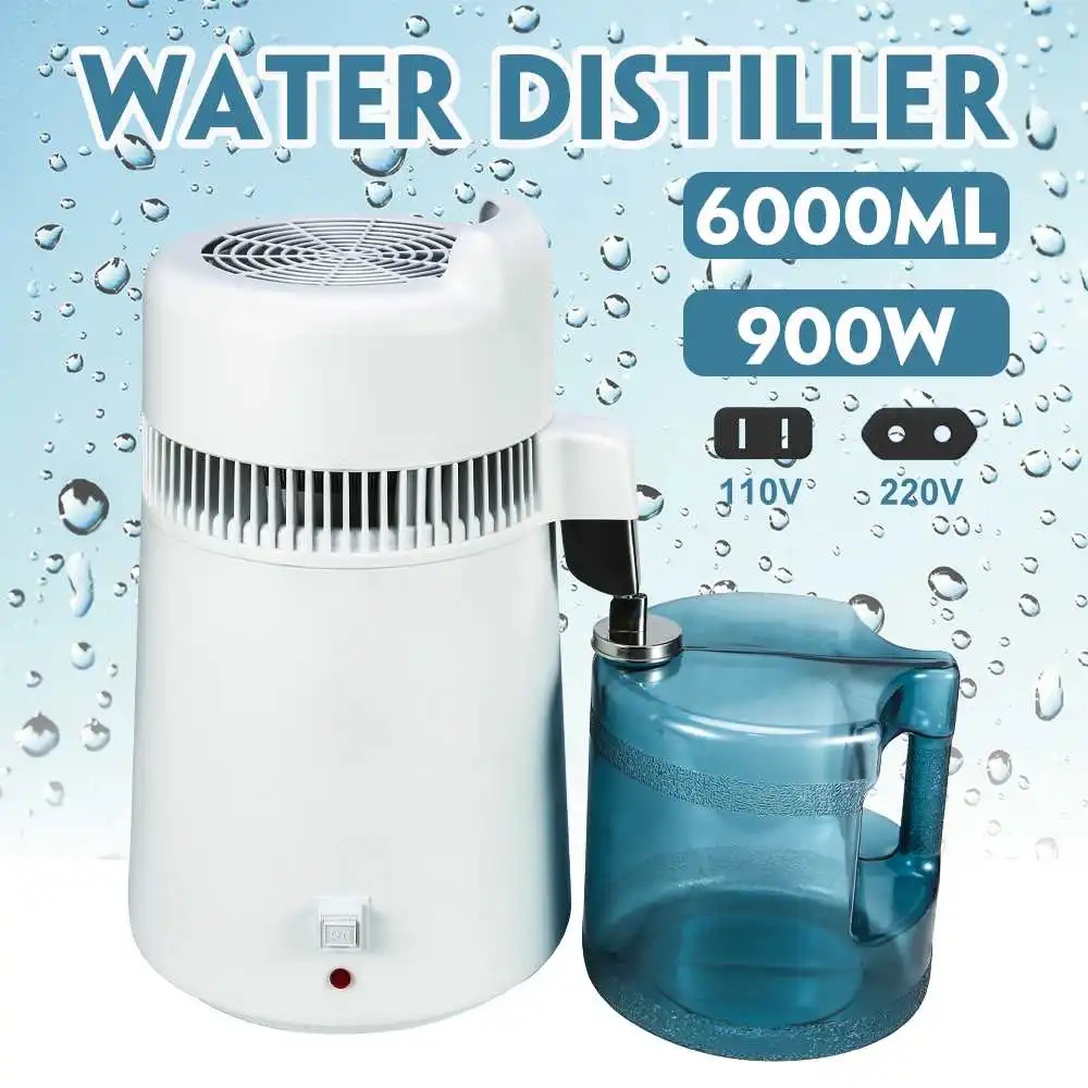 6л 900 Вт домашний дистиллятор для чистой воды фильтр дистилляции машина из