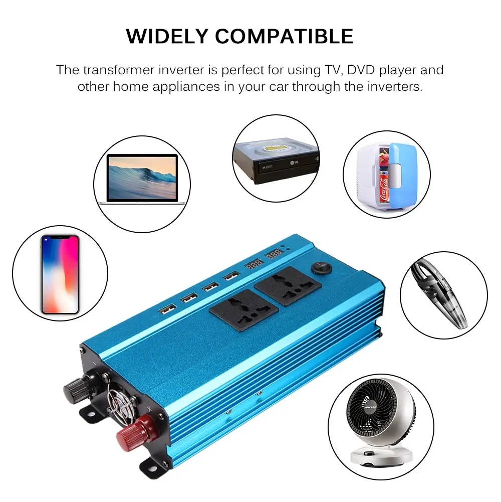 Инвертор солнечной энергии 5000 Вт преобразователь напряжения трансформатор 4 USB