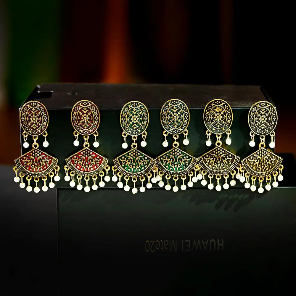 Женские цыганские афганские жемчужные серьги с кисточками индийские Jhumka