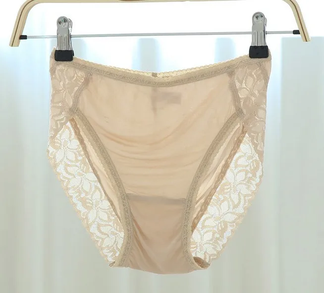 4 шт./упаковка женские кружевные трусы из натурального шелка | Женская одежда